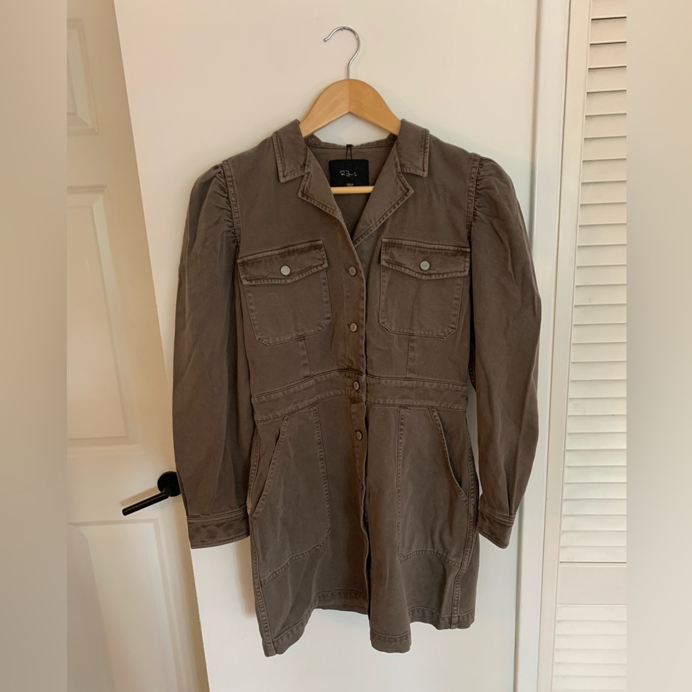 Rails moss green denim puff sleeve dress. Brand new w/tags. Reg price is $238.
